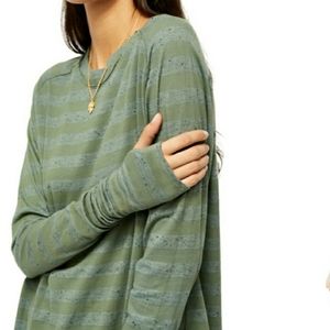 🆕️FREE PEOPLE Arden Tee LS Tee S Small FALL AUTUMN